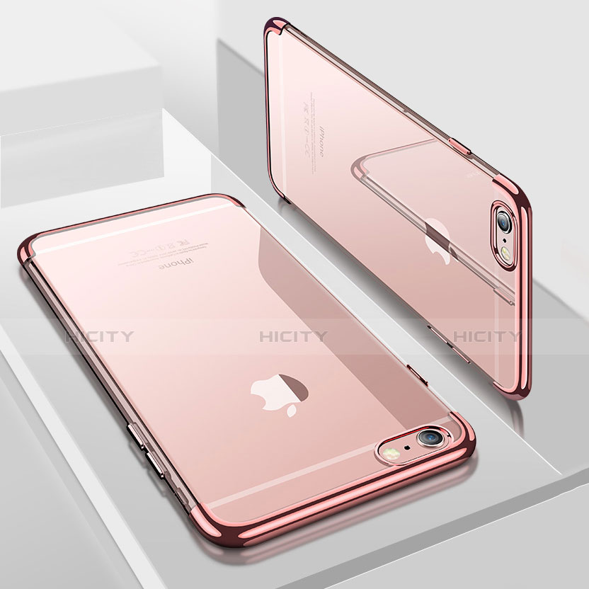 Carcasa Silicona Ultrafina Transparente H04 para Apple iPhone 7 Oro Rosa