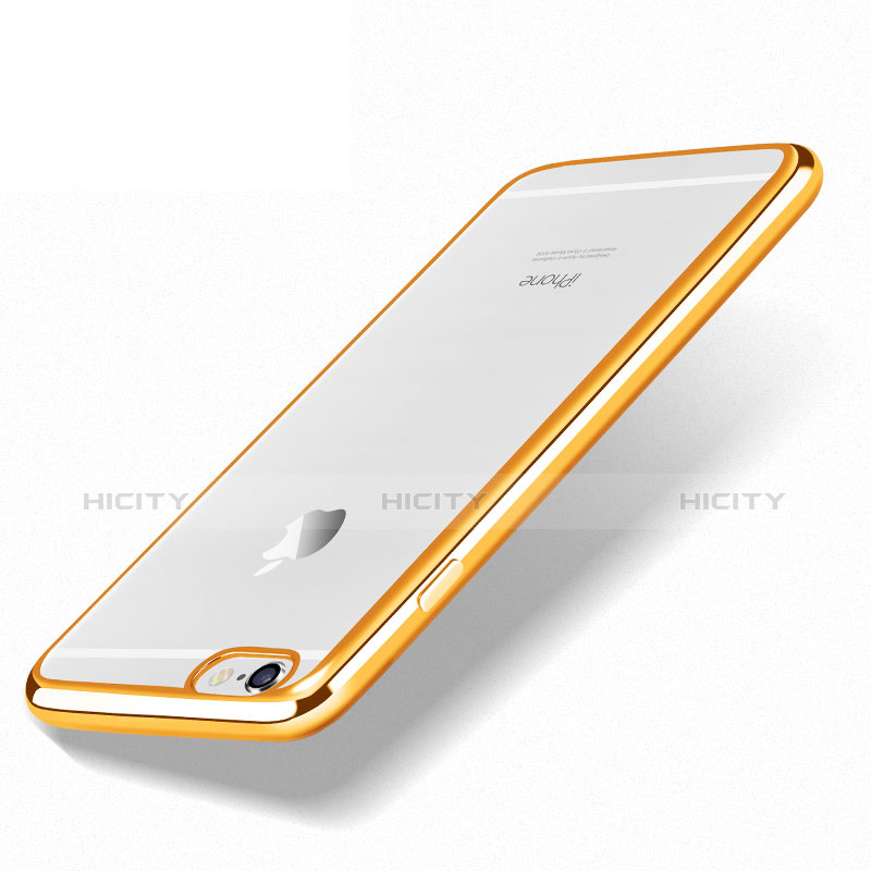 Carcasa Silicona Ultrafina Transparente H05 para Apple iPhone 6 Plus Oro