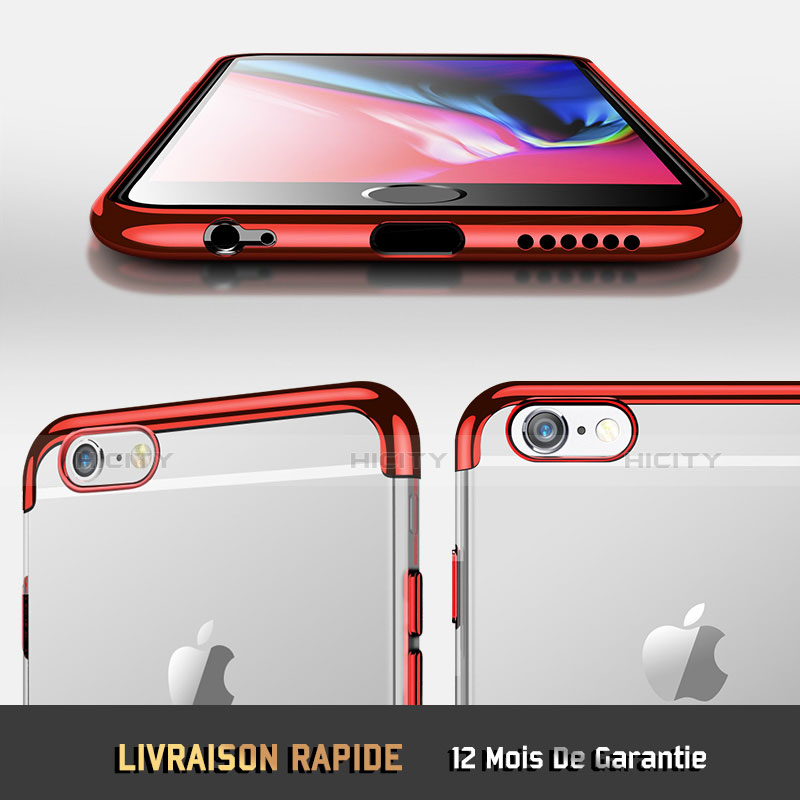 Carcasa Silicona Ultrafina Transparente H05 para Apple iPhone 6 Rojo