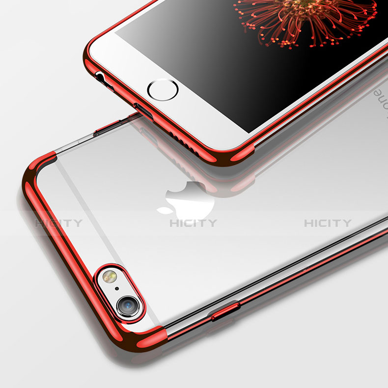 Carcasa Silicona Ultrafina Transparente H05 para Apple iPhone 6S Rojo