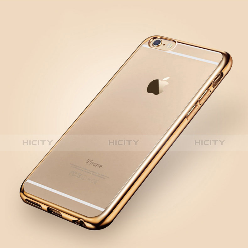 Carcasa Silicona Ultrafina Transparente H06 para Apple iPhone 6 Oro