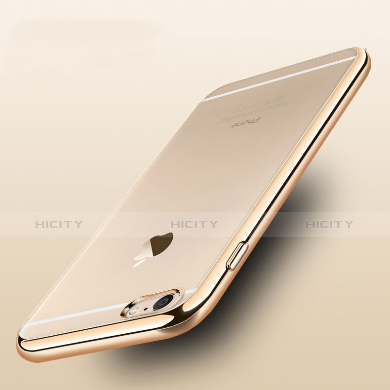 Carcasa Silicona Ultrafina Transparente H06 para Apple iPhone 6 Oro