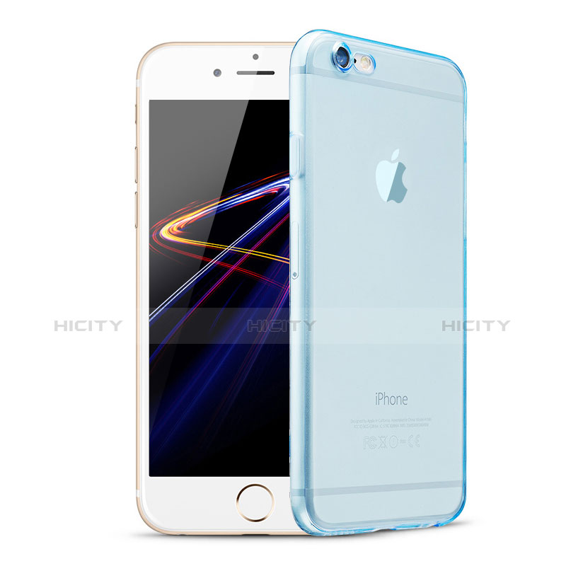 Carcasa Silicona Ultrafina Transparente H08 para Apple iPhone 6 Azul