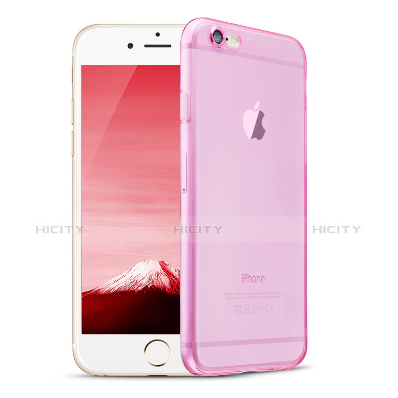 Carcasa Silicona Ultrafina Transparente H08 para Apple iPhone 6 Rosa