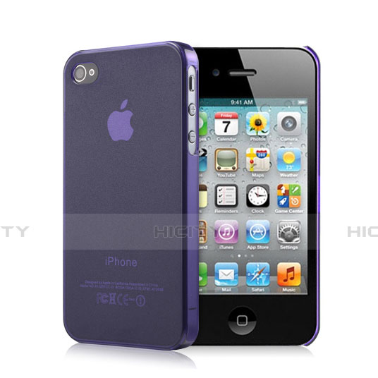 Carcasa Silicona Ultrafina Transparente Mate para Apple iPhone 4 Morado