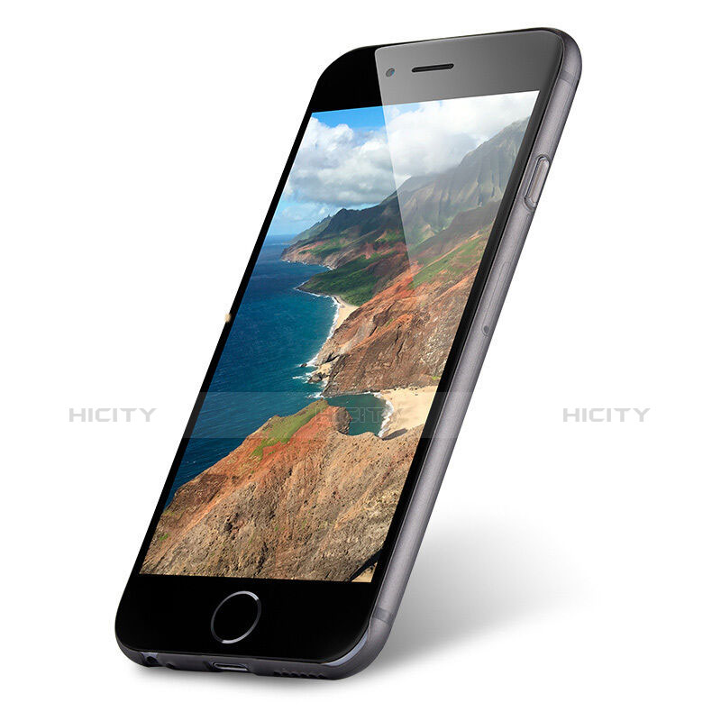 Carcasa Silicona Ultrafina Transparente Mate para Apple iPhone 6S Gris Oscuro