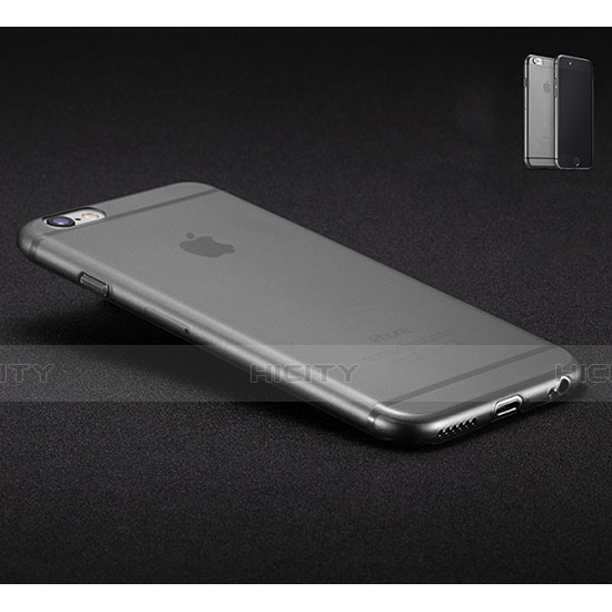 Carcasa Silicona Ultrafina Transparente Mate para Apple iPhone 6S Gris Oscuro