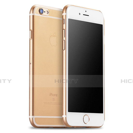 Carcasa Silicona Ultrafina Transparente Mate para Apple iPhone 6S Oro