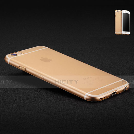 Carcasa Silicona Ultrafina Transparente Mate para Apple iPhone 6S Oro