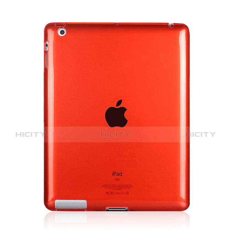 Carcasa Silicona Ultrafina Transparente para Apple iPad 3 Rojo