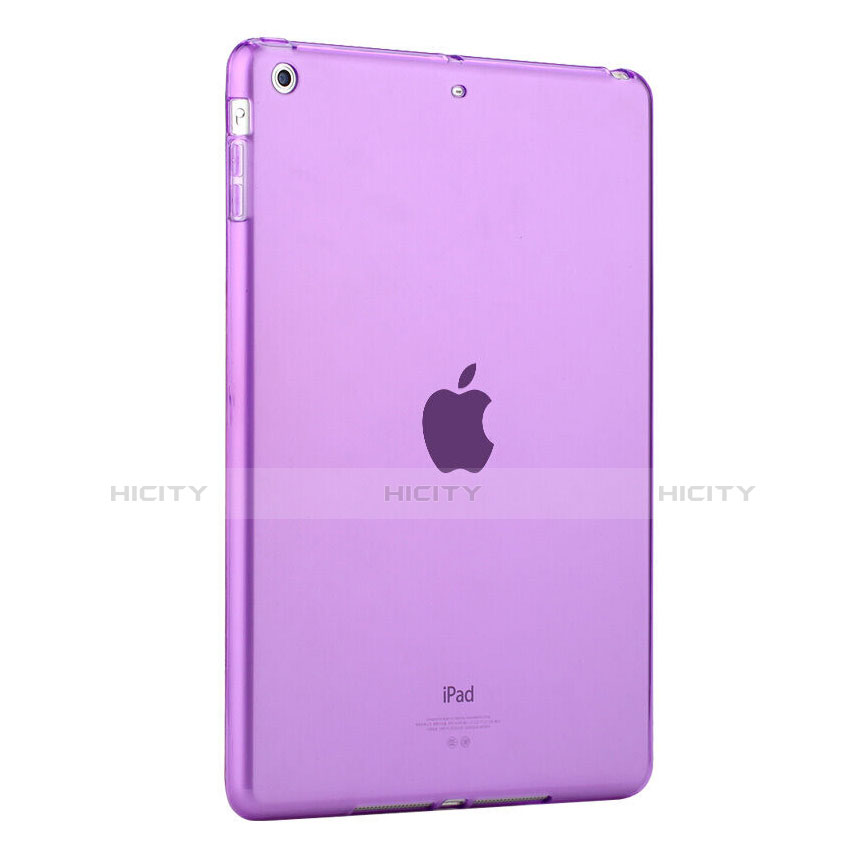 Carcasa Silicona Ultrafina Transparente para Apple iPad Air Morado