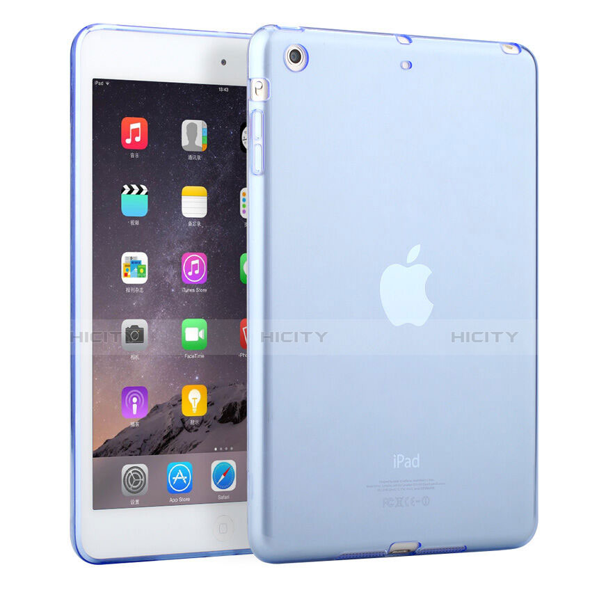 Carcasa Silicona Ultrafina Transparente para Apple iPad Mini 2 Azul Cielo