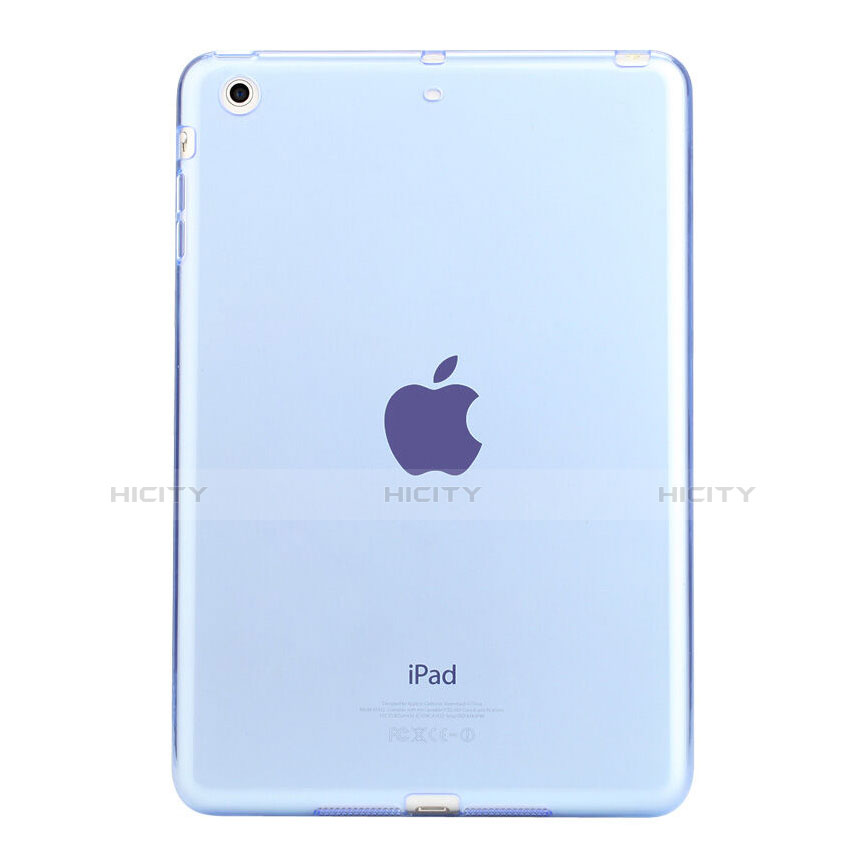 Carcasa Silicona Ultrafina Transparente para Apple iPad Mini 2 Azul Cielo