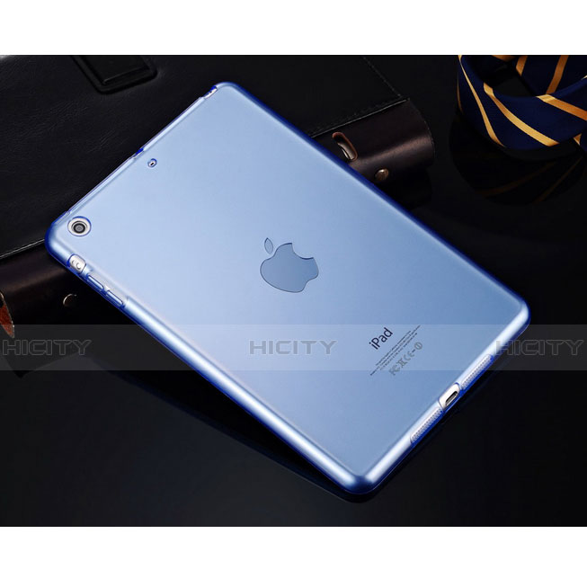 Carcasa Silicona Ultrafina Transparente para Apple iPad Mini 2 Azul Cielo