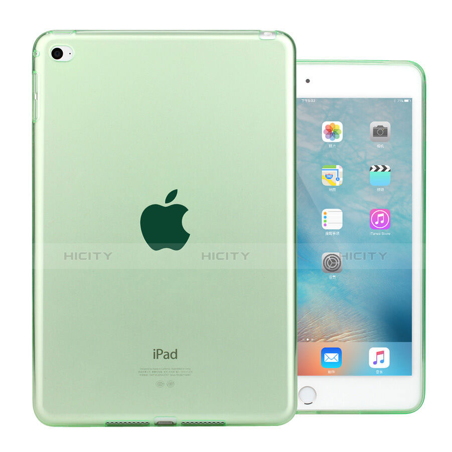 Carcasa Silicona Ultrafina Transparente para Apple iPad Mini 4 Verde