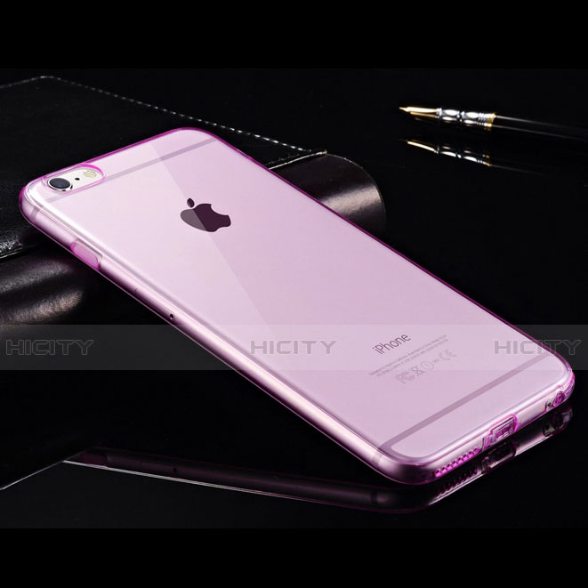 Carcasa Silicona Ultrafina Transparente para Apple iPhone 6 Plus Morado