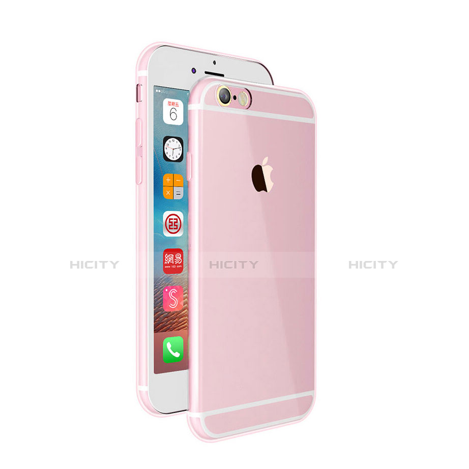 Carcasa Silicona Ultrafina Transparente para Apple iPhone 6 Plus Rosa