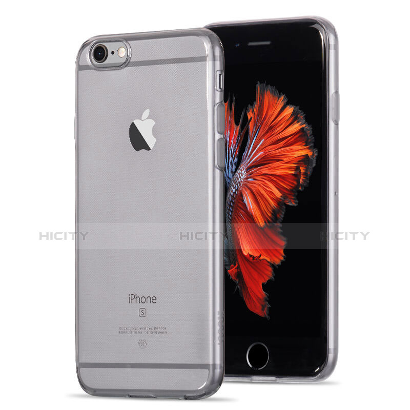 Carcasa Silicona Ultrafina Transparente para Apple iPhone 6S Gris