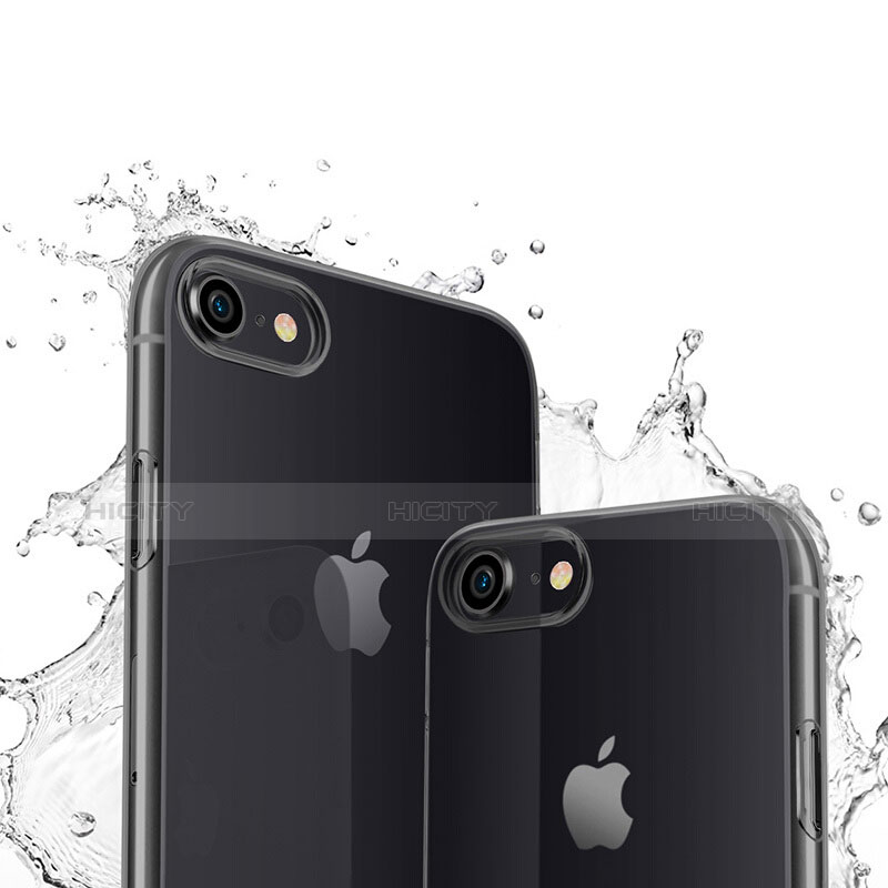 Carcasa Silicona Ultrafina Transparente para Apple iPhone 7 Negro