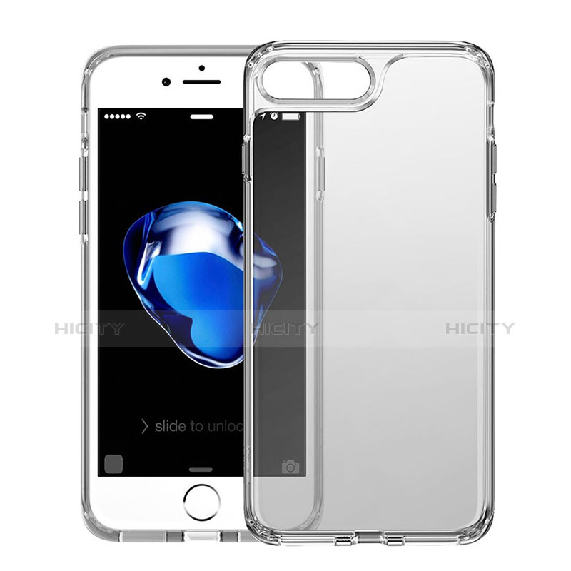 Carcasa Silicona Ultrafina Transparente para Apple iPhone 7 Plus Gris