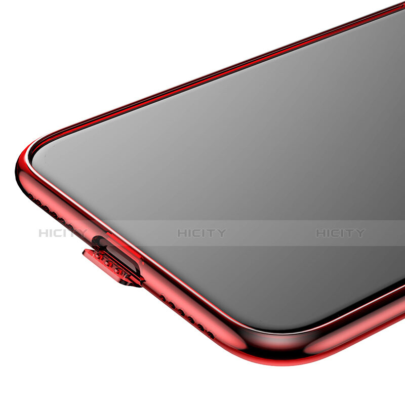 Carcasa Silicona Ultrafina Transparente para Apple iPhone X Rojo