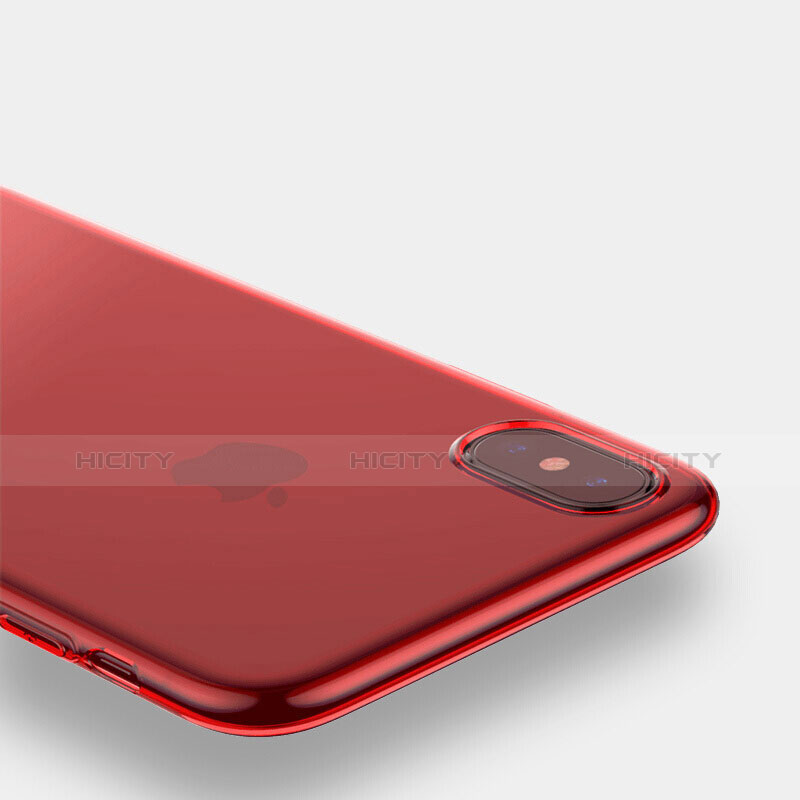 Carcasa Silicona Ultrafina Transparente para Apple iPhone X Rojo