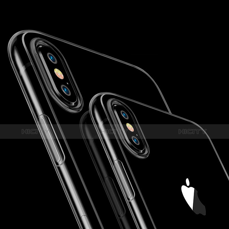 Carcasa Silicona Ultrafina Transparente para Apple iPhone Xs Gris