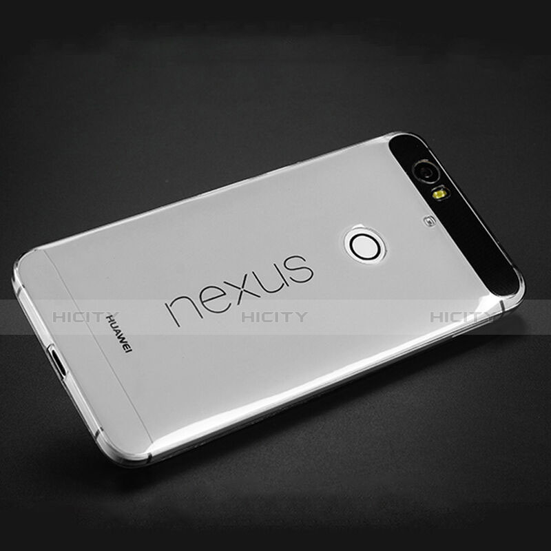 Carcasa Silicona Ultrafina Transparente para Google Nexus 6P Gris