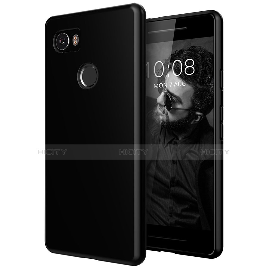 Carcasa Silicona Ultrafina Transparente para Google Pixel 2 XL Negro