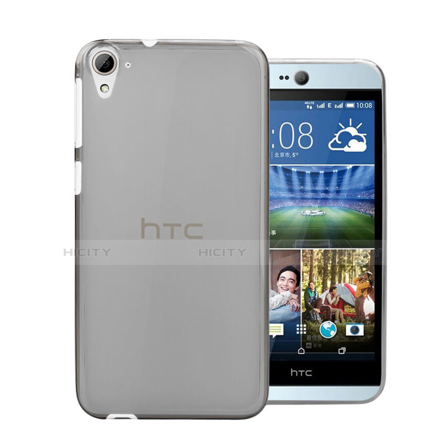 Carcasa Silicona Ultrafina Transparente para HTC Desire 826 826T 826W Gris