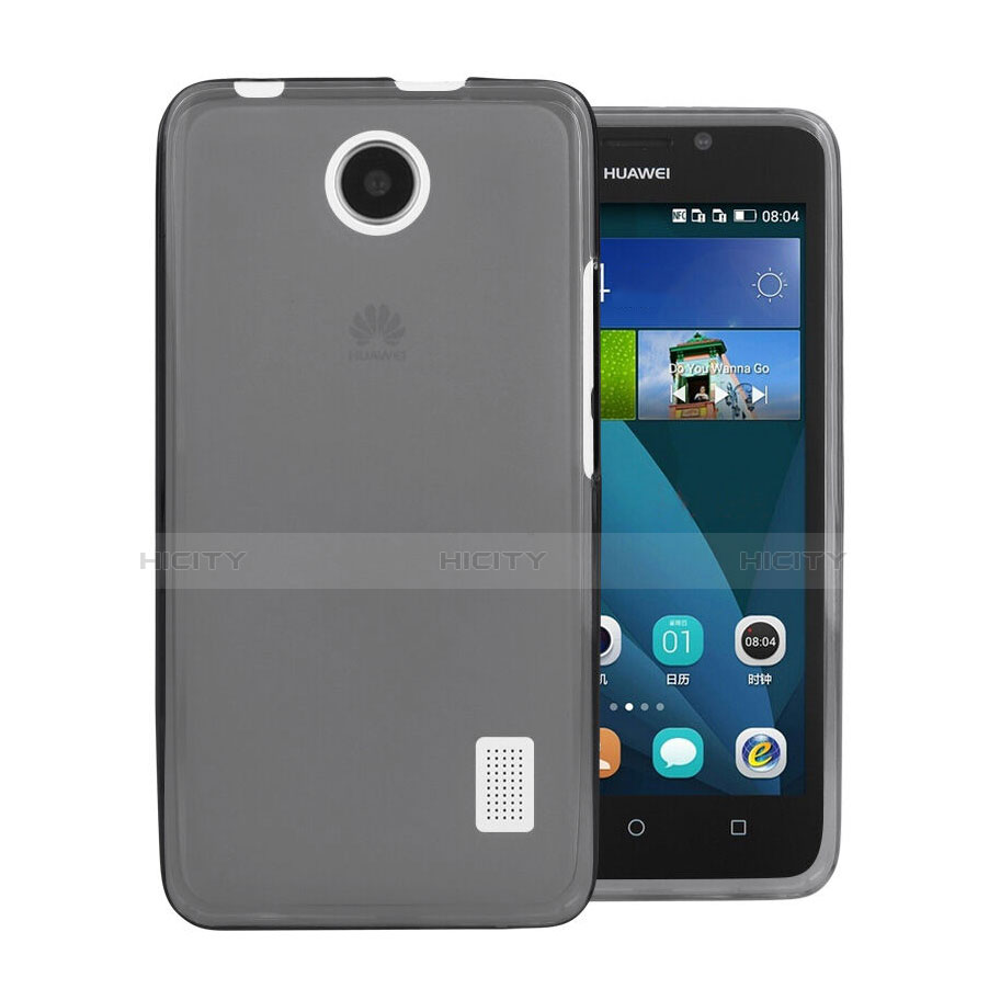 Carcasa Silicona Ultrafina Transparente para Huawei Ascend Y635 Dual SIM Gris