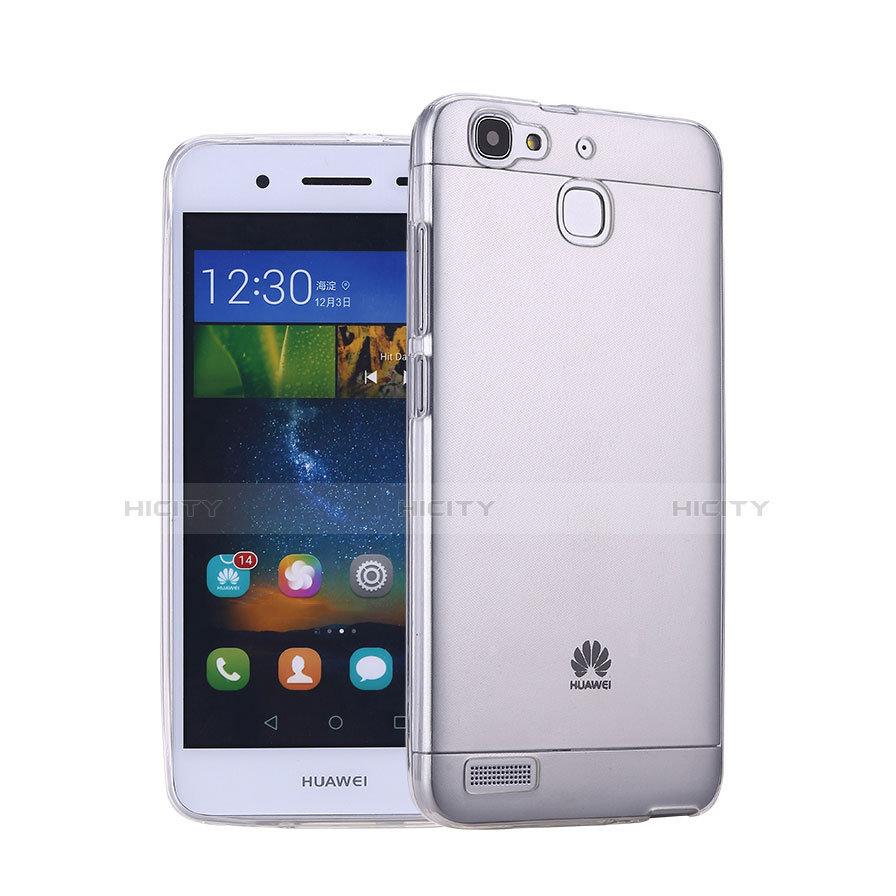 Carcasa Silicona Ultrafina Transparente para Huawei Enjoy 5S Gris