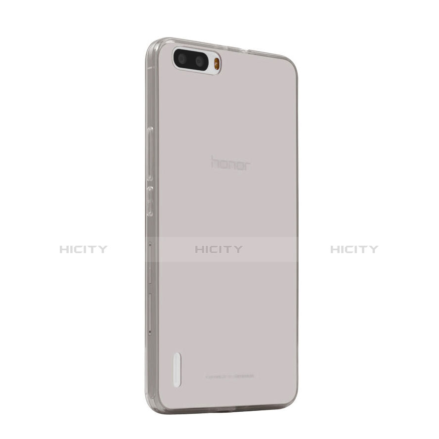 Carcasa Silicona Ultrafina Transparente para Huawei Honor 6 Plus Gris