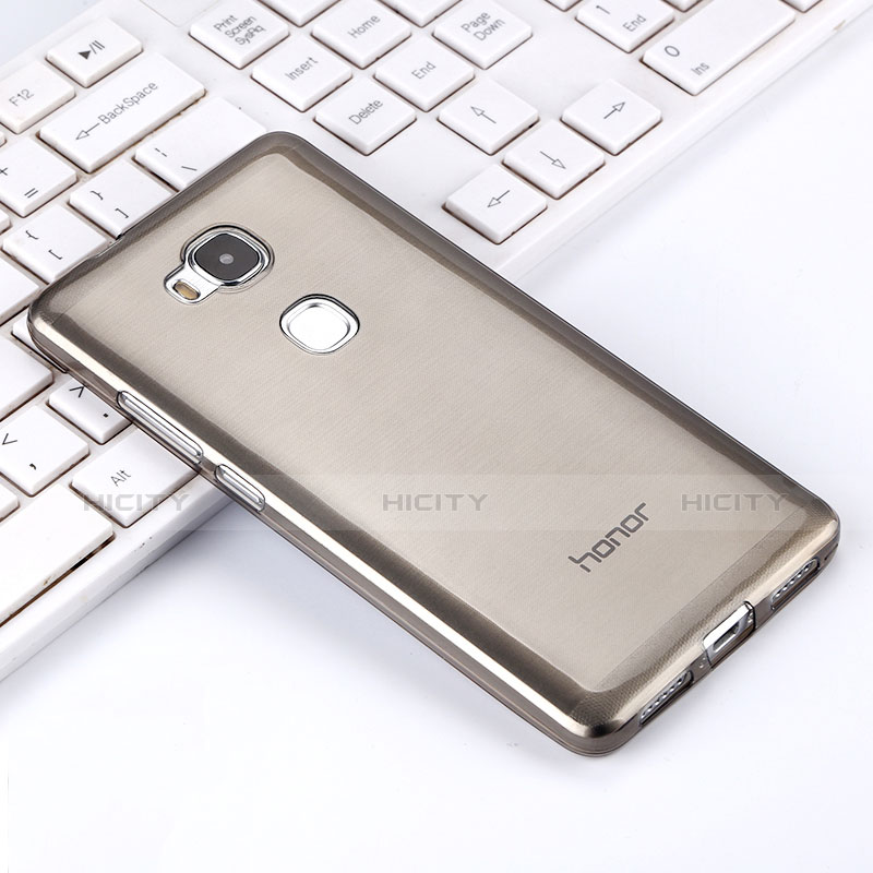 Carcasa Silicona Ultrafina Transparente para Huawei Honor Play 5X Gris