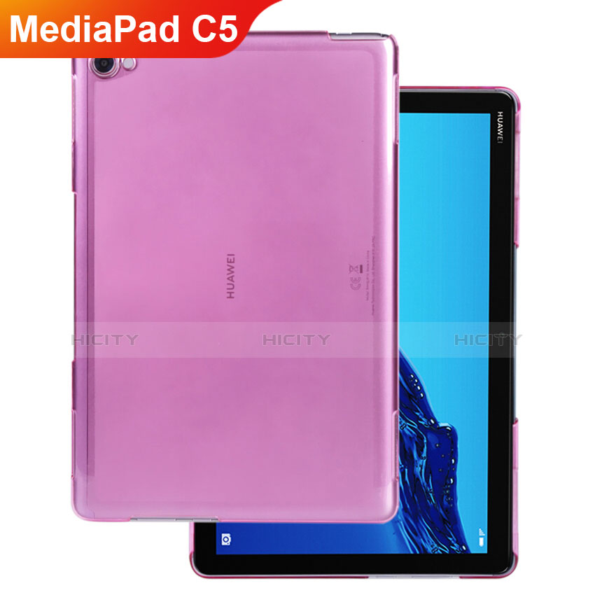 Carcasa Silicona Ultrafina Transparente para Huawei MediaPad C5 10 10.1 BZT-W09 AL00 Rosa