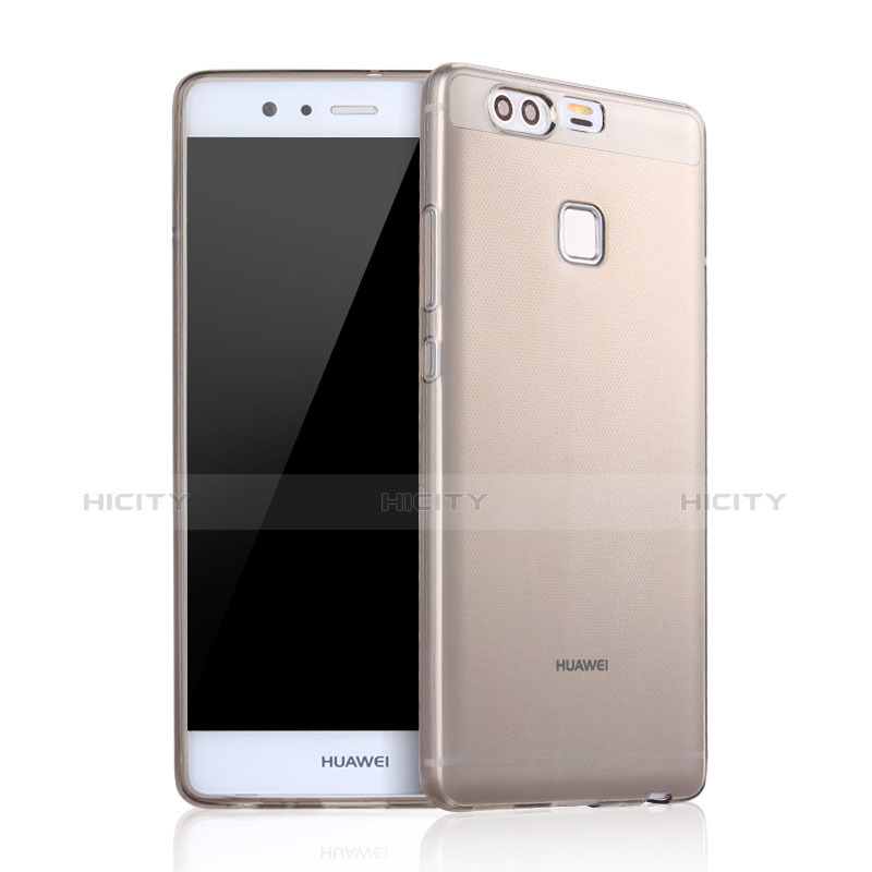 Carcasa Silicona Ultrafina Transparente para Huawei P9 Plus Gris