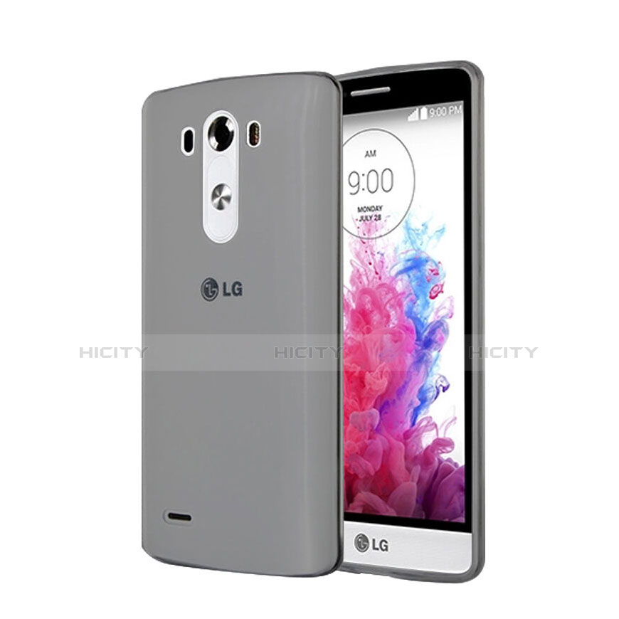 Carcasa Silicona Ultrafina Transparente para LG G3 Gris