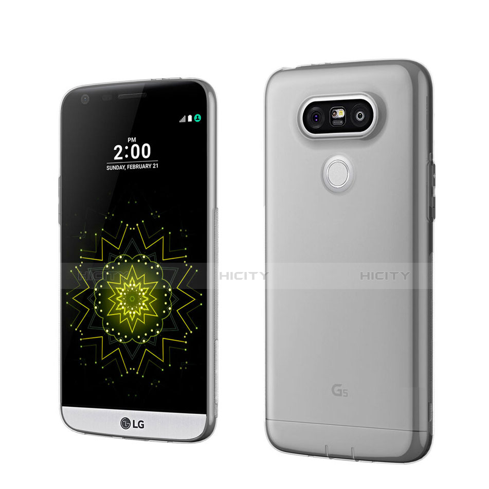 Carcasa Silicona Ultrafina Transparente para LG G5 Gris