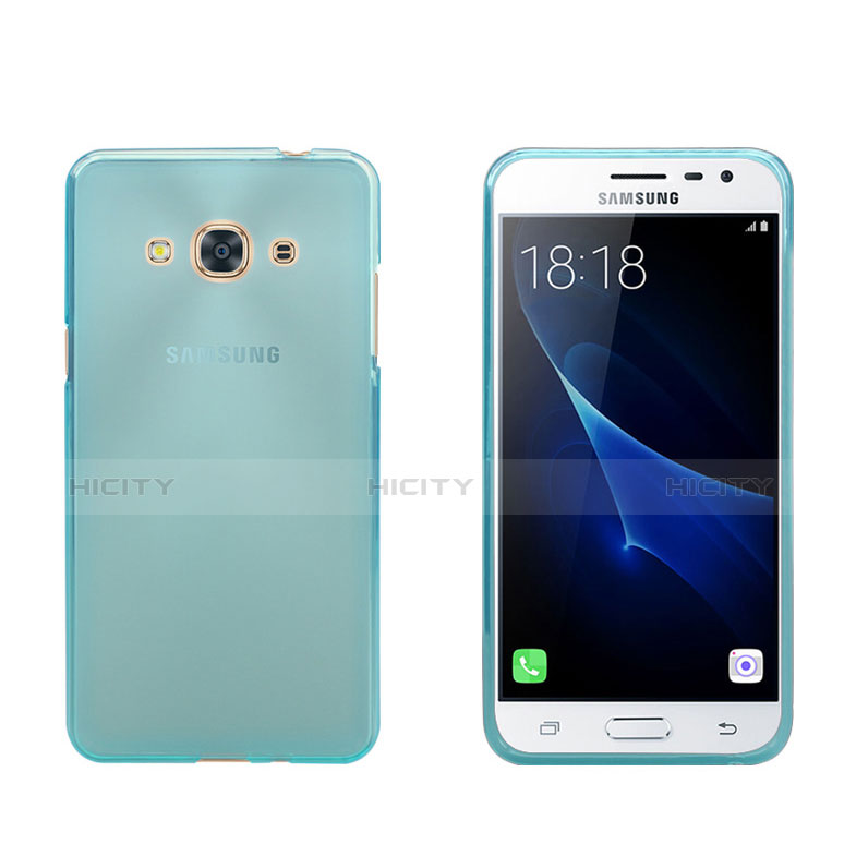 Carcasa Silicona Ultrafina Transparente para Samsung Galaxy J3 Pro (2016) J3110 Azul