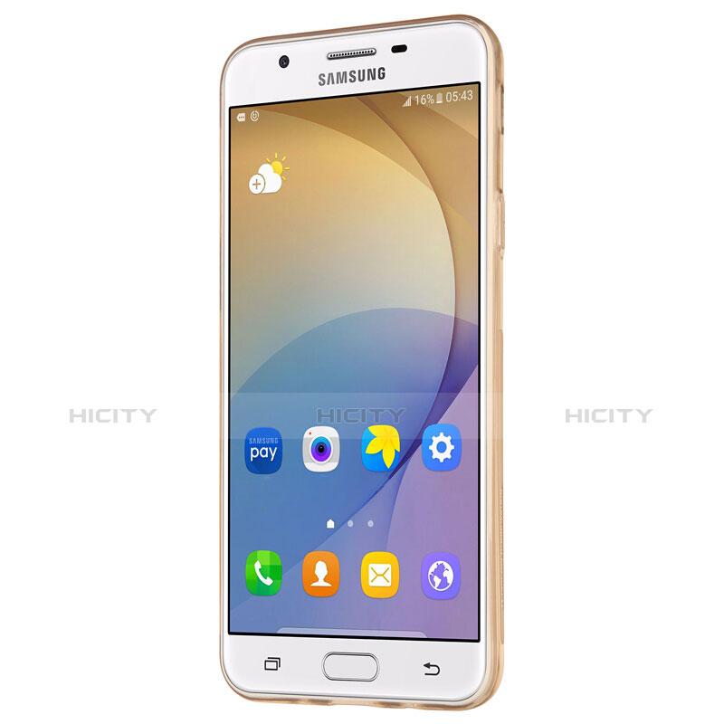 Carcasa Silicona Ultrafina Transparente para Samsung Galaxy J5 Prime G570F Oro