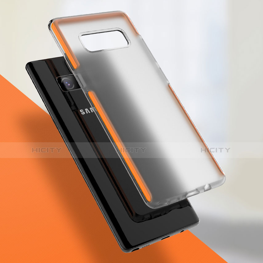 Carcasa Silicona Ultrafina Transparente para Samsung Galaxy Note 8 Duos N950F Naranja