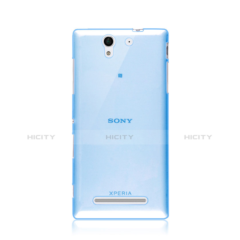 Carcasa Silicona Ultrafina Transparente para Sony Xperia C3 Azul