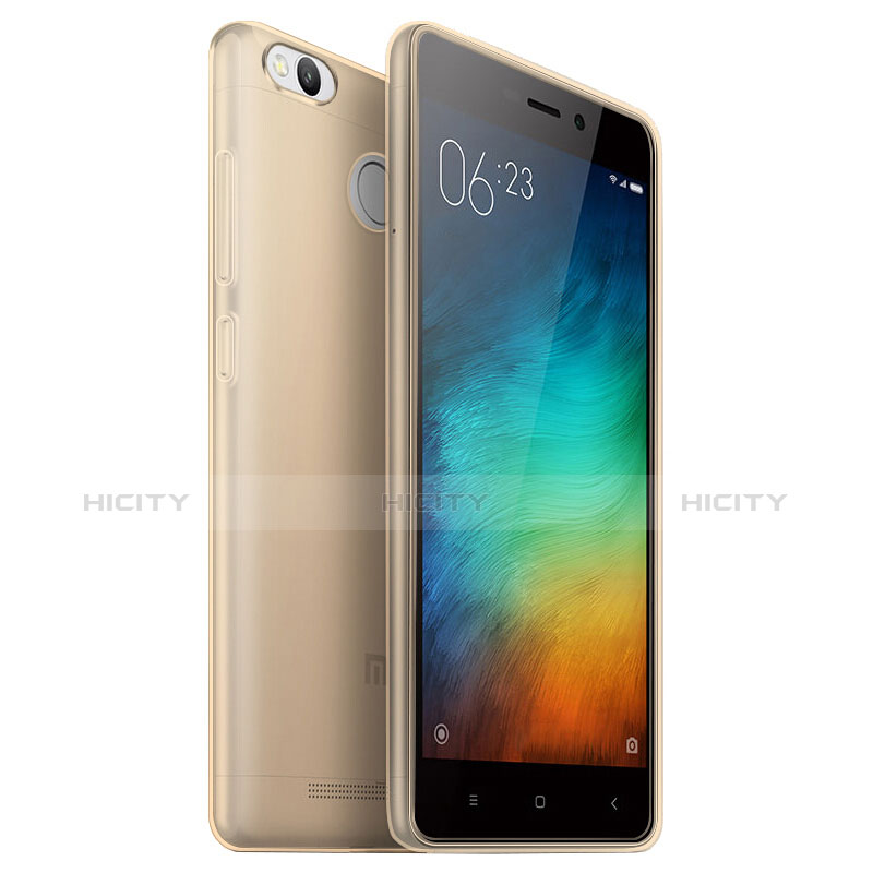 Carcasa Silicona Ultrafina Transparente para Xiaomi Redmi 3 High Edition Oro