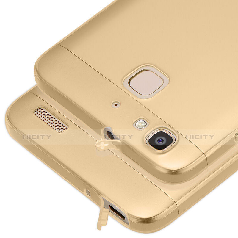 Carcasa Silicona Ultrafina Transparente T03 para Huawei Enjoy 5S Oro