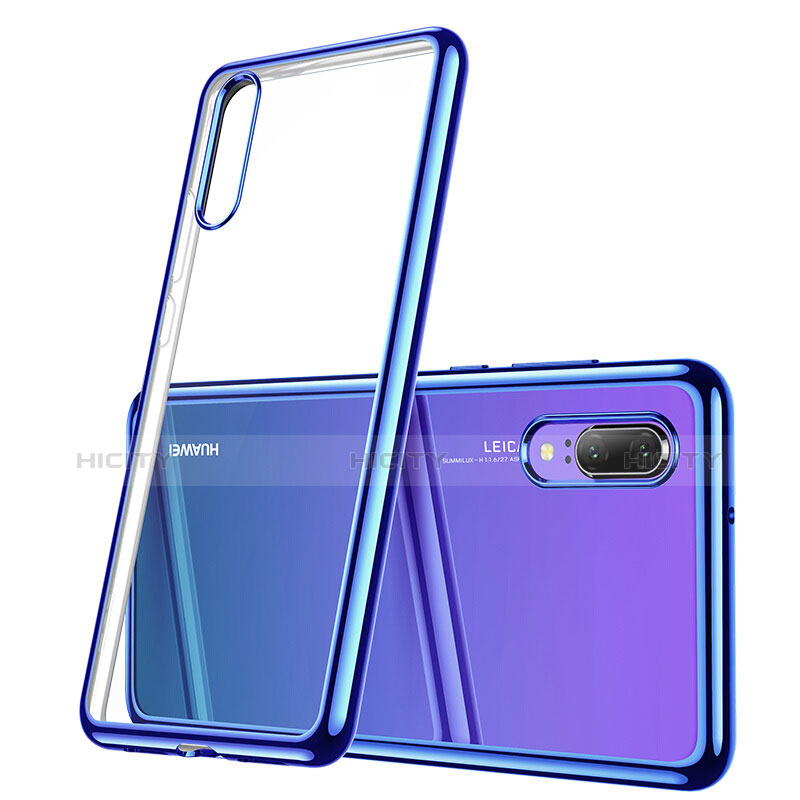 Carcasa Silicona Ultrafina Transparente T03 para Huawei P20 Azul