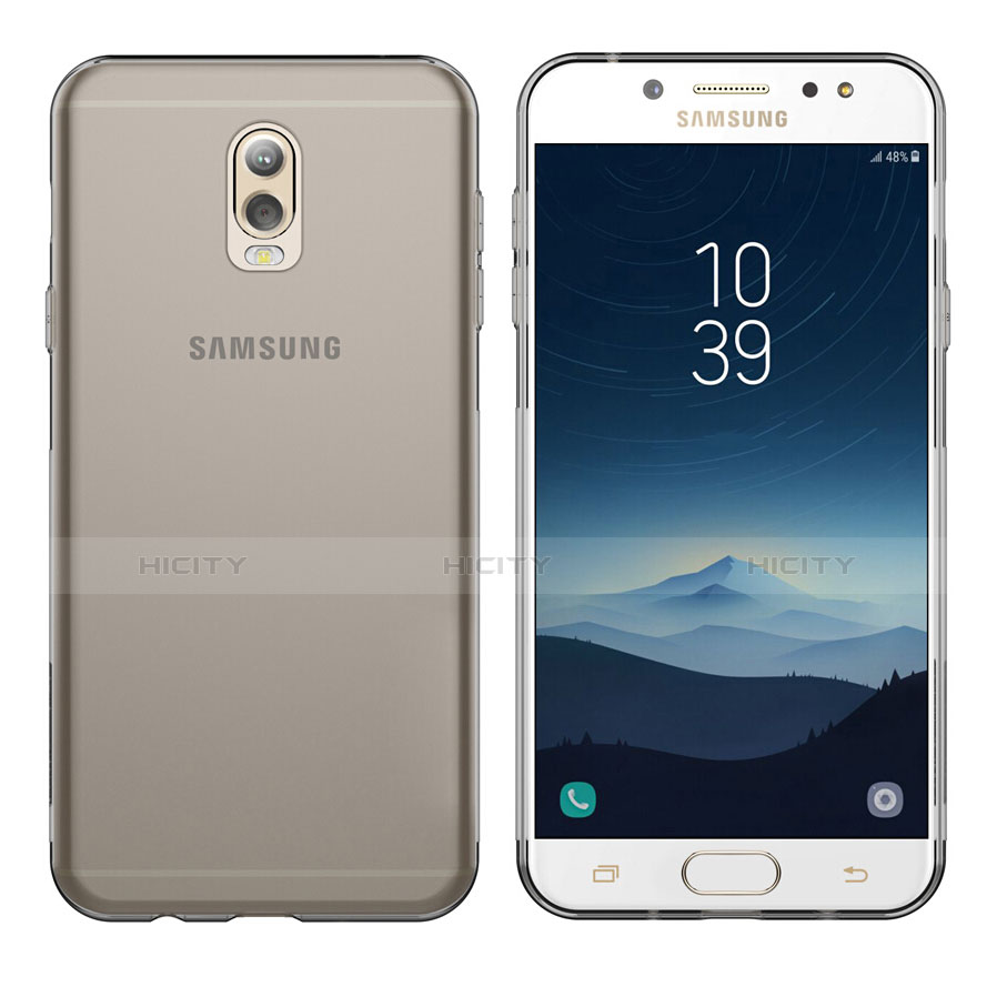 Carcasa Silicona Ultrafina Transparente T03 para Samsung Galaxy C7 (2017) Gris