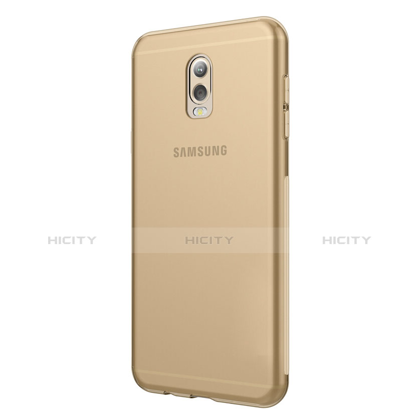 Carcasa Silicona Ultrafina Transparente T03 para Samsung Galaxy J7 Plus Oro