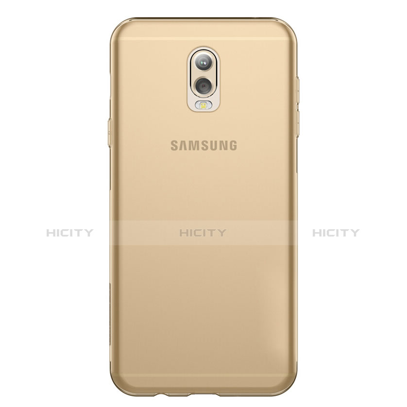 Carcasa Silicona Ultrafina Transparente T03 para Samsung Galaxy J7 Plus Oro