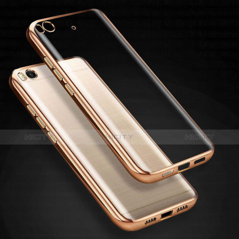 Carcasa Silicona Ultrafina Transparente T03 para Xiaomi Mi 5S Oro