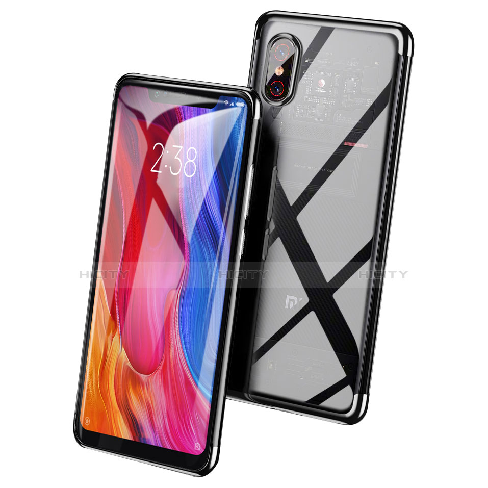 Carcasa Silicona Ultrafina Transparente T03 para Xiaomi Mi 8 Screen Fingerprint Edition Negro